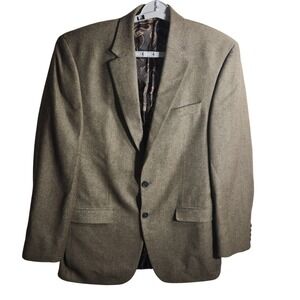 Lauren Ralph Lauren Mens 40L Brown Herringbone Wool Cashmere Sport Coat Blazer